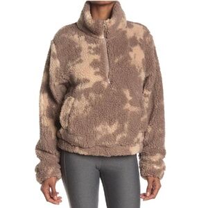 Sage Collective Faux Shearling Brown Tan Camouflage Long Sleeve Pull On  Size L